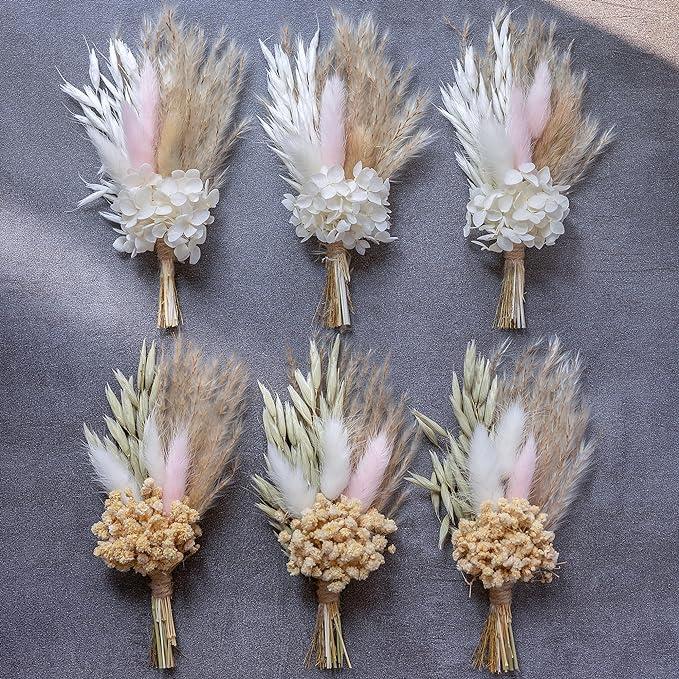 Mini Dried Flower Bouquet Set of 6 for Bohemian Wedding Dried Flowers